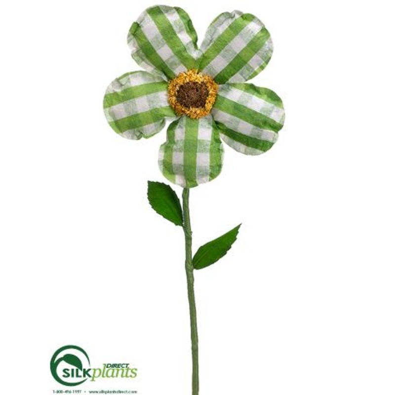 Silk Plants Direct Sunflower Spray – Green White – Pack of 6 Green White