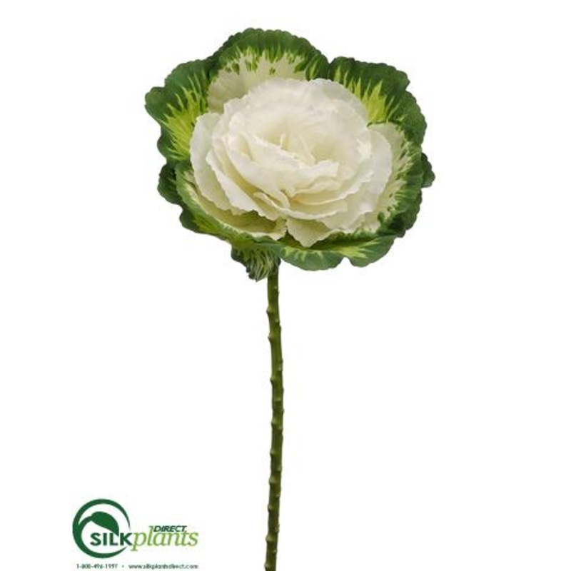 Silk Plants Direct Cabbage Spray – Green White – Pack of 12 Green White