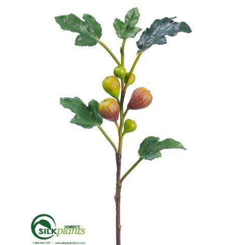 Silk Plants Direct Fig Branch – Green Burgundy – Pack of 12 Green Burgundy