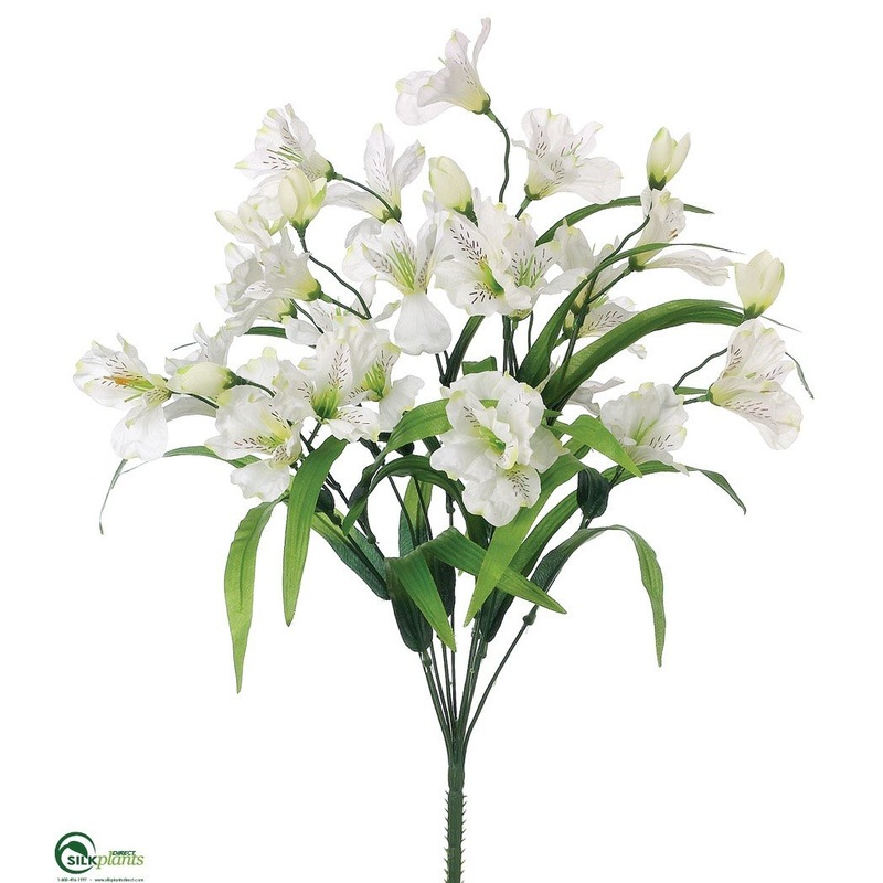 Silk Plants Direct Alstroemeria Bush – Cream Green – Pack of 12 Cream Green