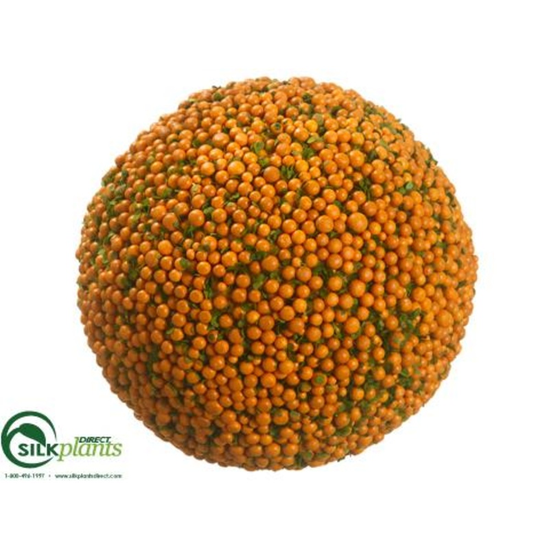 Silk Plants Direct Berry Orb – Orange Green – Pack of 4 Orange Green