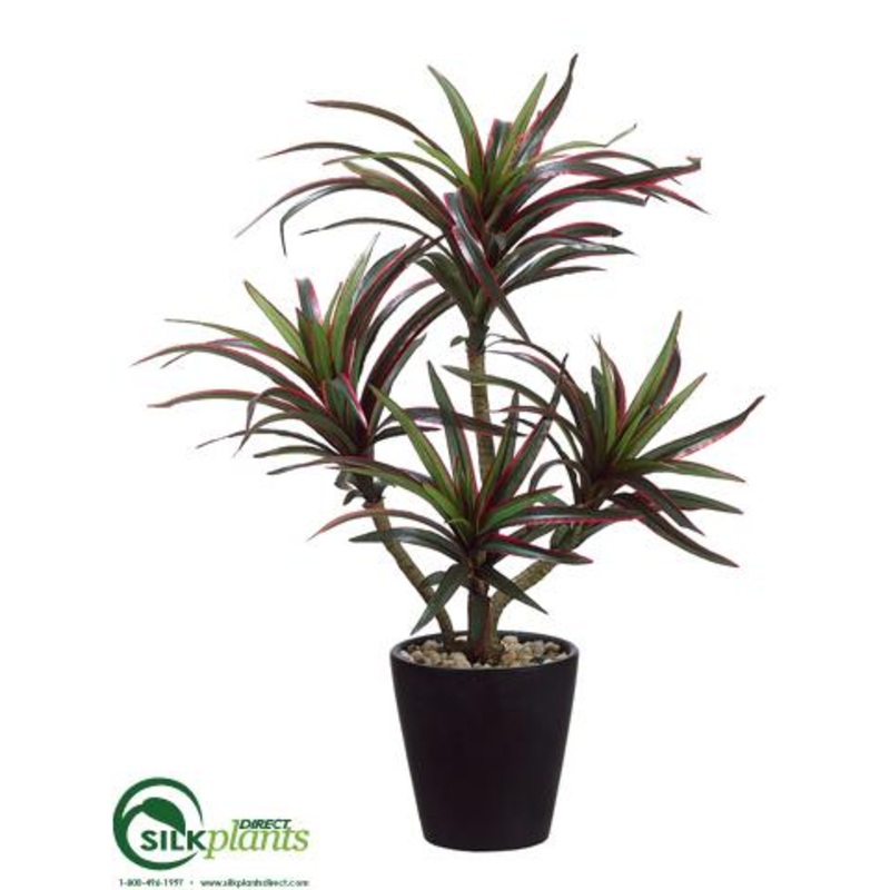 Silk Plants Direct Dracaena Plant – Green Red – Pack of 6 Green Red