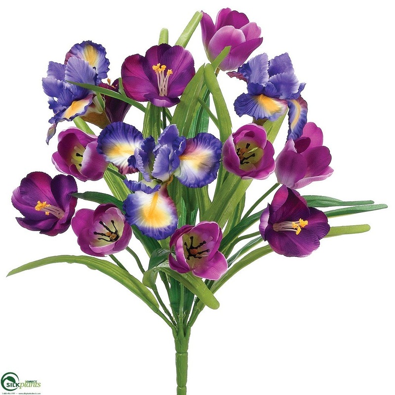 Silk Plants Direct Tulip, Iris Bush – Orchid Purple – Pack of 12 Orchid Purple