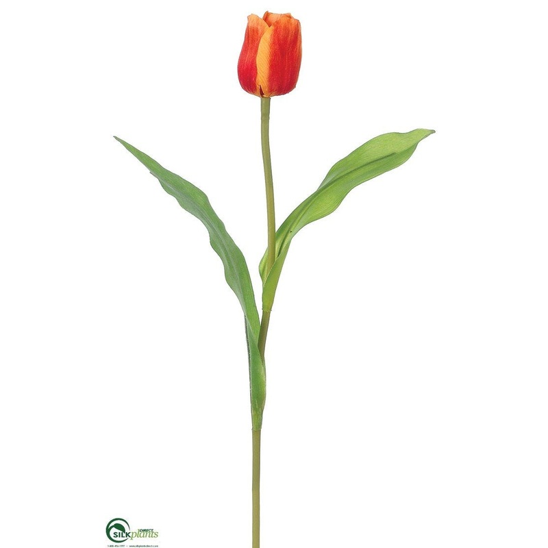 Silk Plants Direct Tulip Spray – Coral Peach – Pack of 12 Coral Peach