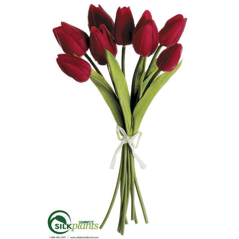 Silk Plants Direct Tulip Bundle – Red – Pack of 12 Red