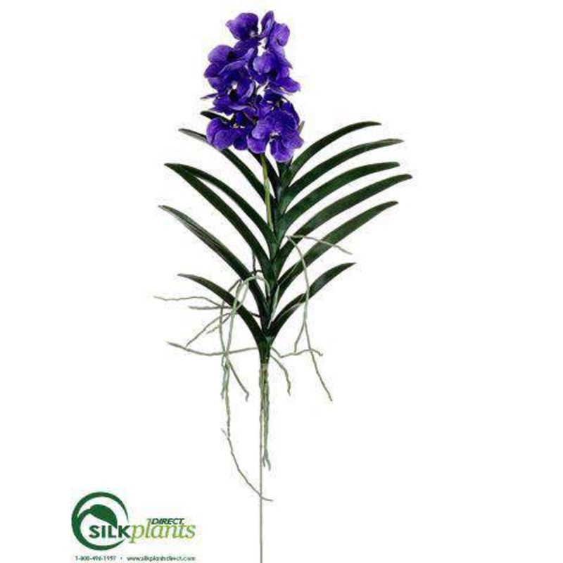 Silk Plants Direct Vanda Orchid Plant – Purple Lavender – Pack of 4 Purple Lavender