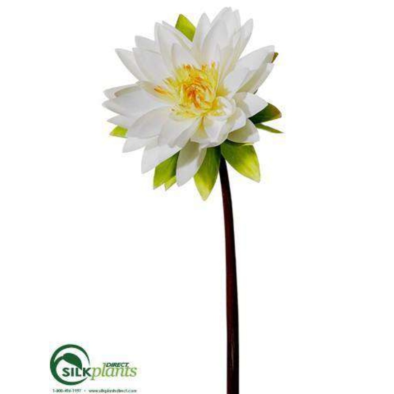 Silk Plants Direct Water Lily Spray – White – Pack of 6 White