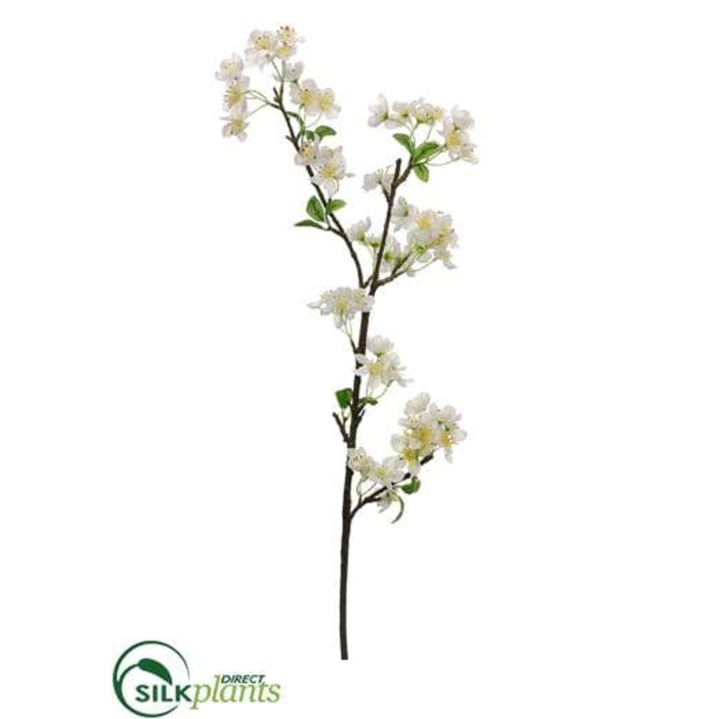 Silk Plants Direct Apple Blossom Spray – White – Pack of 12 White