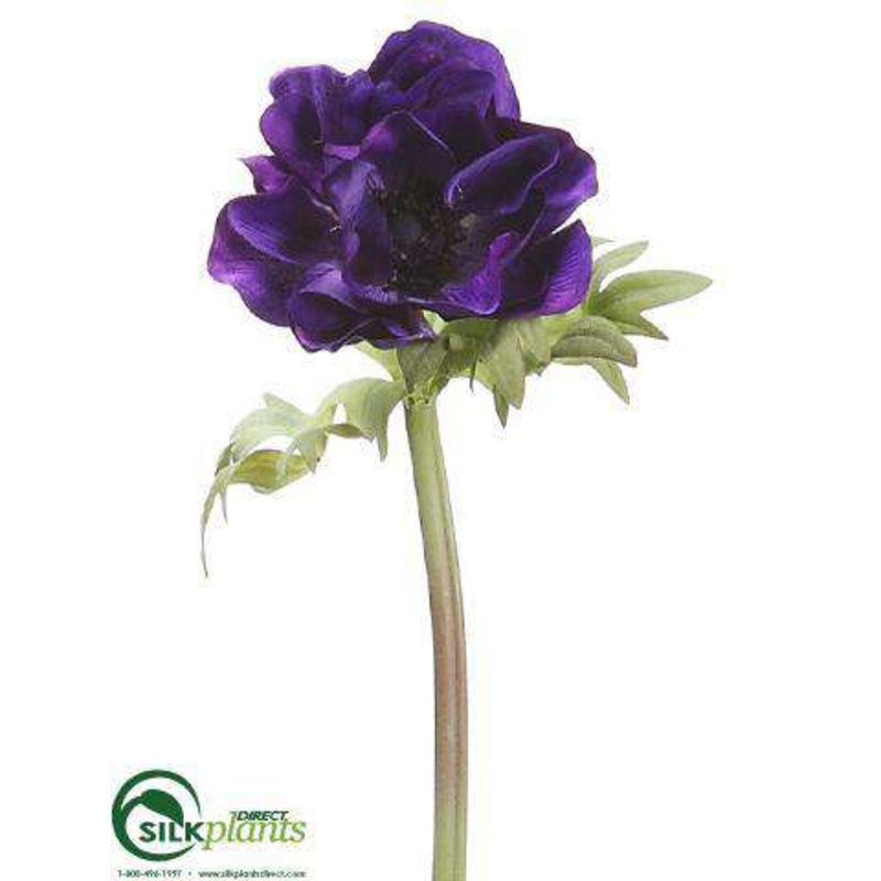 Silk Plants Direct Anemone Spray – Purple – Pack of 12 Purple