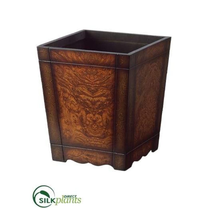 Silk Plants Direct Wood Container – Brown – Pack of 1 Brown