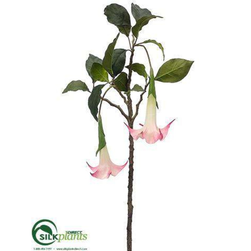 Silk Plants Direct Angel’s Trumpet Spray – Pink Cream – Pack of 6 Pink Cream