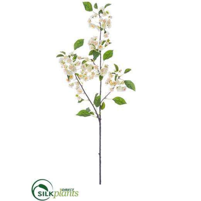 Silk Plants Direct Apple Blossom Spray – White – Pack of 6 White