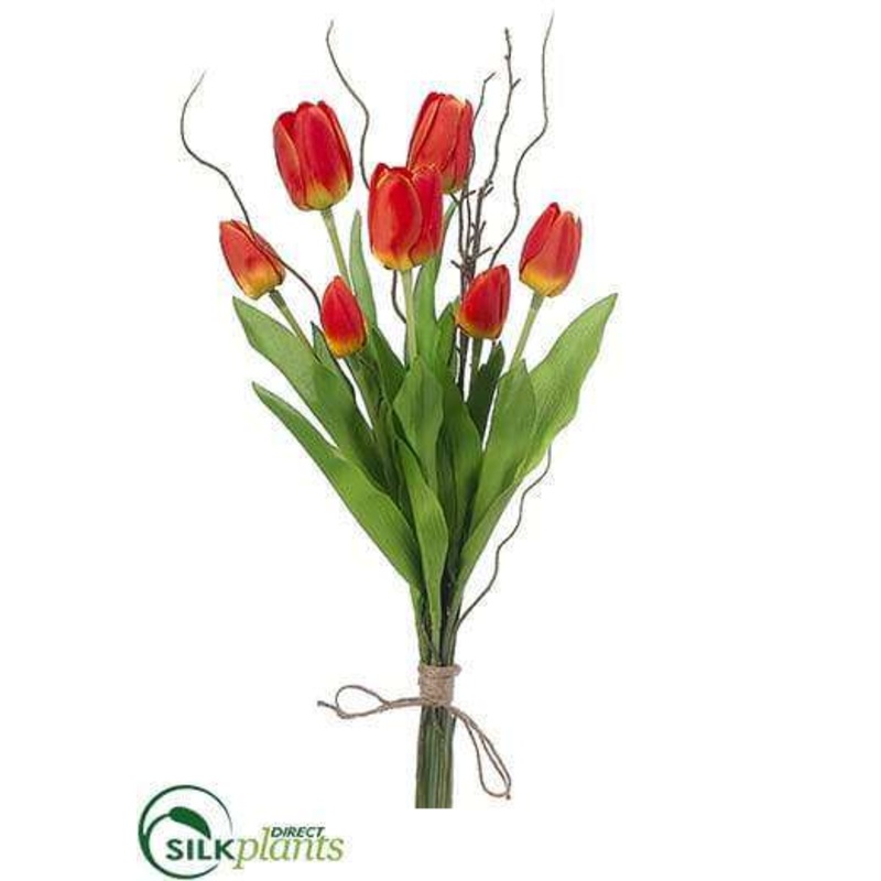 Silk Plants Direct Tulip, Twig Bundle – Orange – Pack of 12 Orange