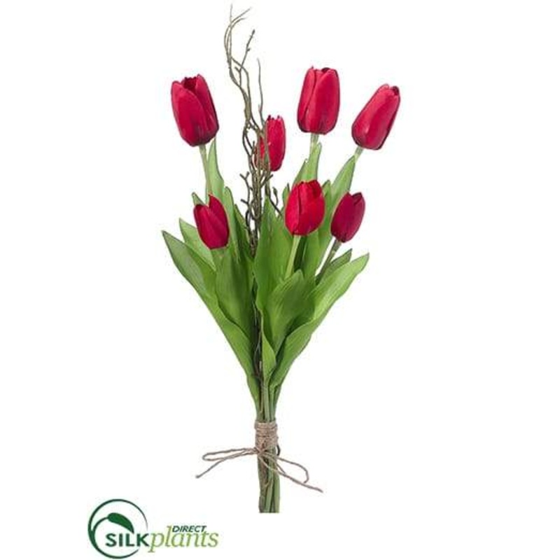 Silk Plants Direct Tulip, Twig Bundle – Red – Pack of 12 Red