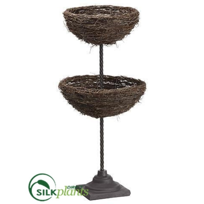 Silk Plants Direct Twig Basket – Brown – Pack of 2 Brown