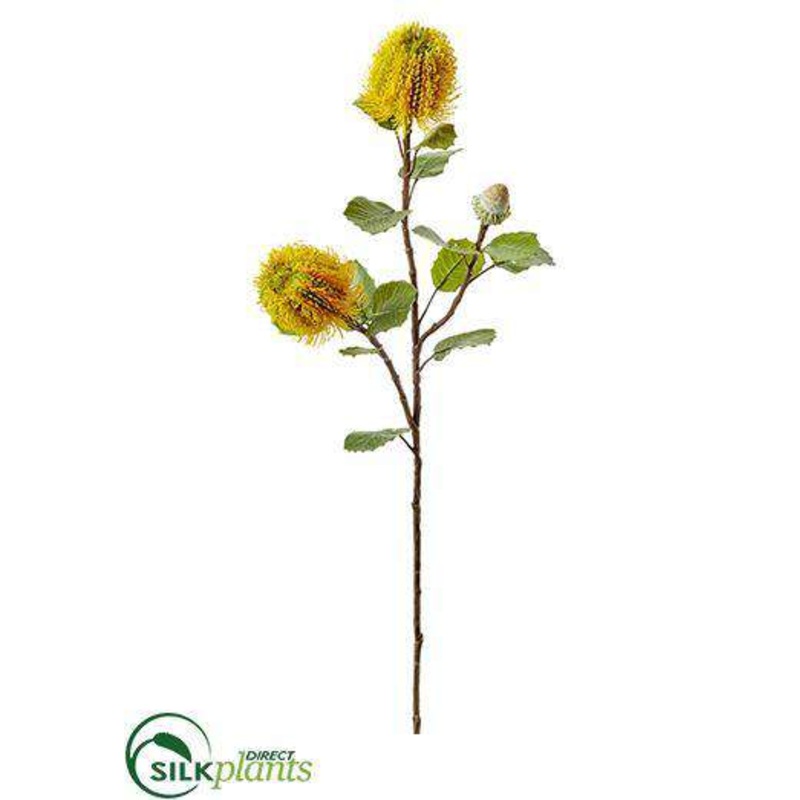 Silk Plants Direct Banksia Spray – Yellow – Pack of 12 Orange