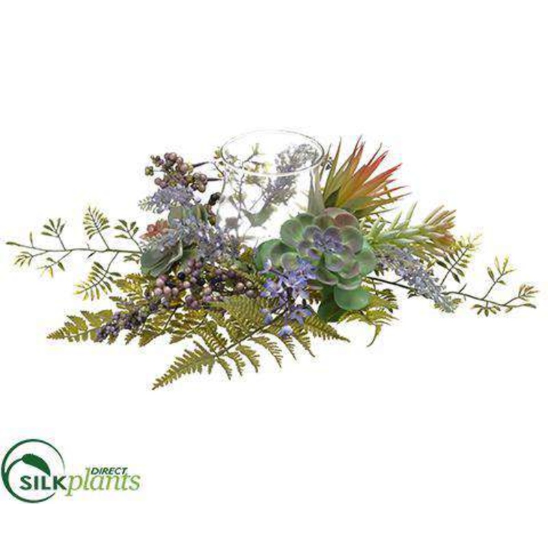 Silk Plants Direct ,  Succulent, Fern Centerpiece – Lavender Green – Pack of 4 Lavender Green