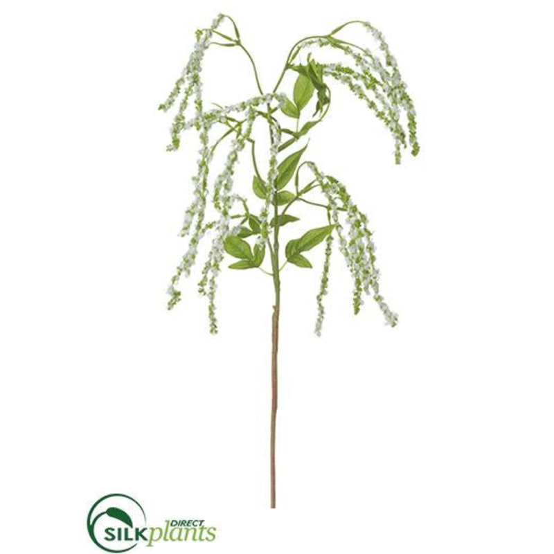 Silk Plants Direct Amaranthus Hanging Spray – White Green – Pack of 12 White Green