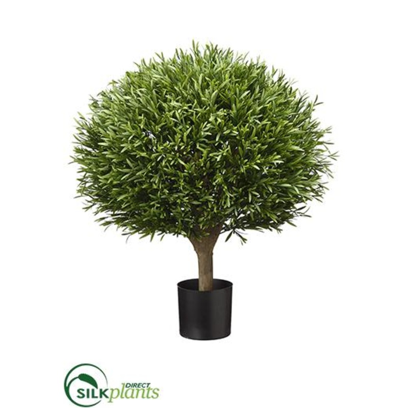 Silk Plants Direct Ball Shaped Lavender Leaf Topiary – Green – Pack of 2 Green