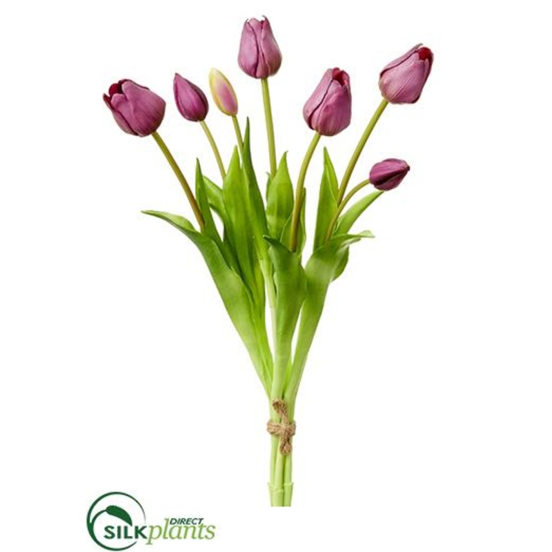 Silk Plants Direct Tulip Bundle – Boysenberry – Pack of 12 Boysenberry