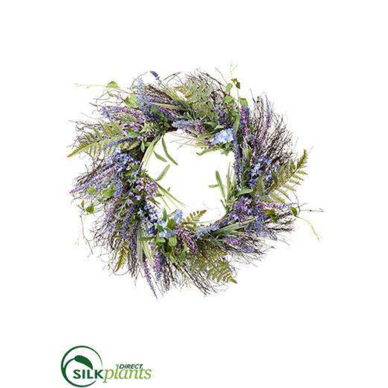 Silk Plants Direct Wreath – Purple Blue – Pack of 2 Purple Blue