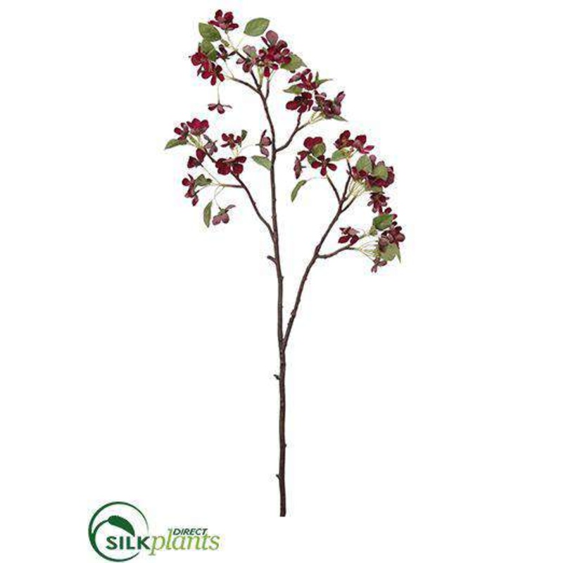 Silk Plants Direct Apple Blossom Spray – Burgundy – Pack of 12 Burgundy
