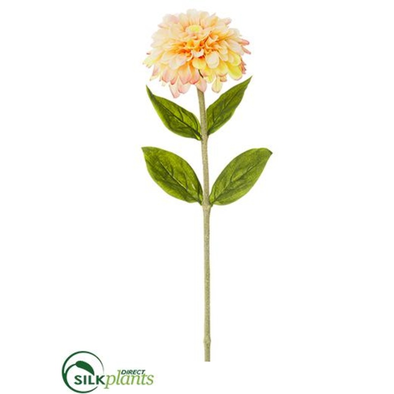 Silk Plants Direct Zinnia Spray – Peach – Pack of 12 Peach