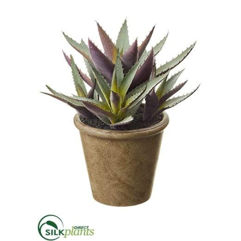Silk Plants Direct Agave – Green Purple – Pack of 1 Green Purple