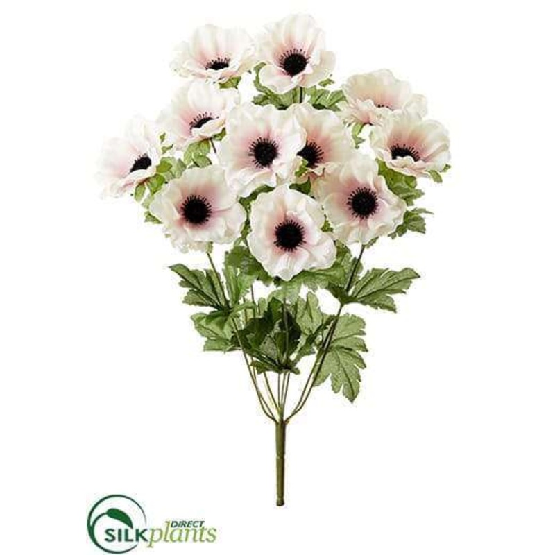 Silk Plants Direct Anemone Bush – Pink Black – Pack of 12 Pink Black