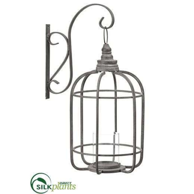 Silk Plants Direct Wall Lantern – Gray – Pack of 2 Gray