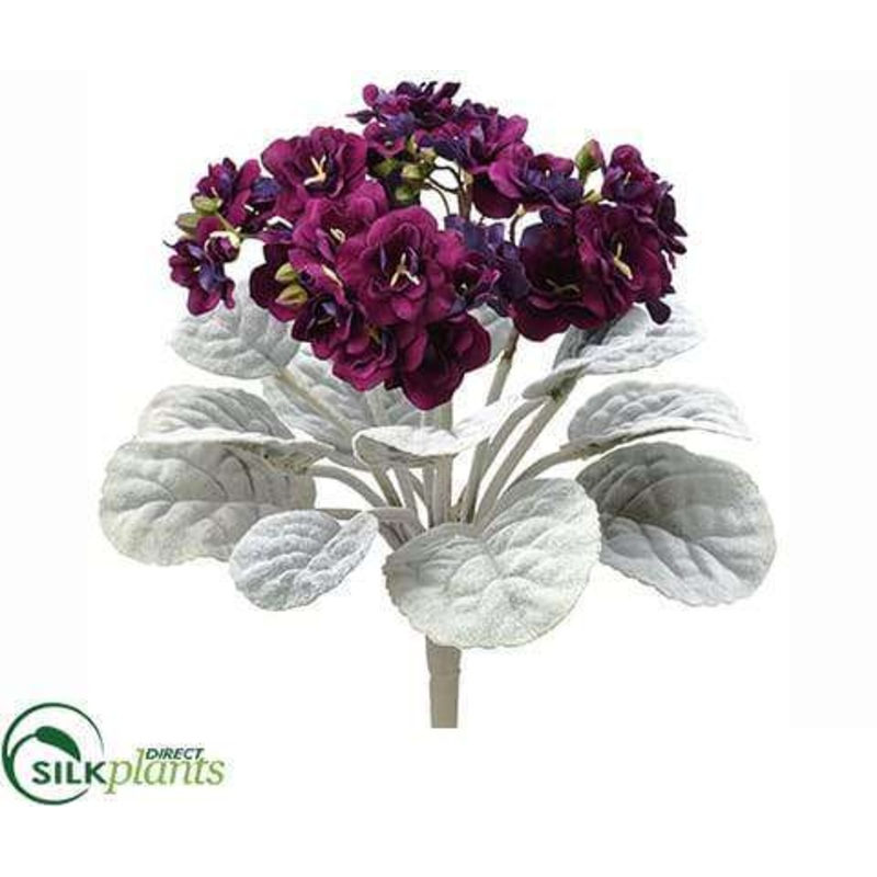 Silk Plants Direct African Violet Bush – Everglade – Pack of 24 Everglade