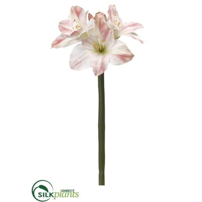 Silk Plants Direct Amaryllis Spray – Pink Cream – Pack of 12 Pink Cream