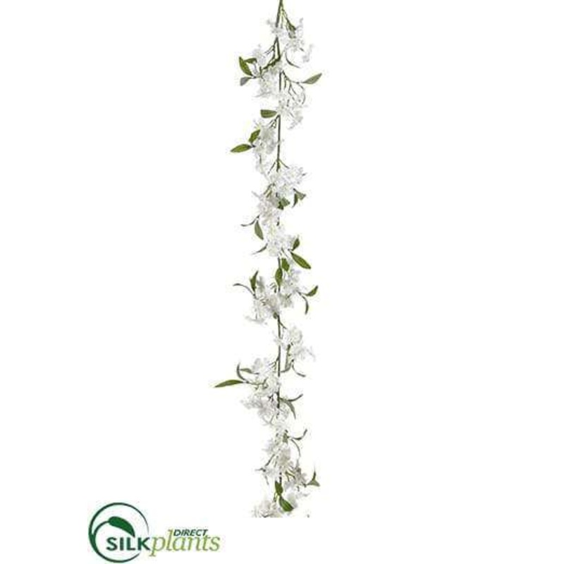 Silk Plants Direct Azalea Garland – White – Pack of 6 White
