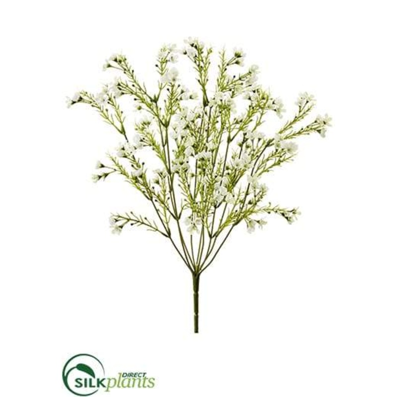 Silk Plants Direct Waxflower Bush – White – Pack of 12 White