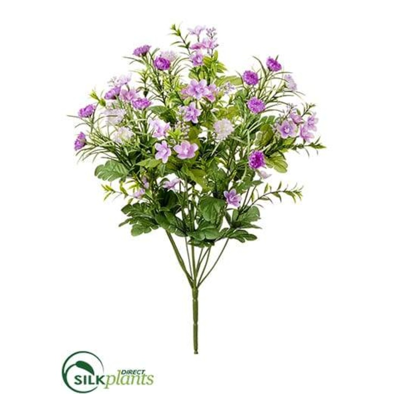 Silk Plants Direct Wild Flower Bush – Lavender – Pack of 12 Lavender