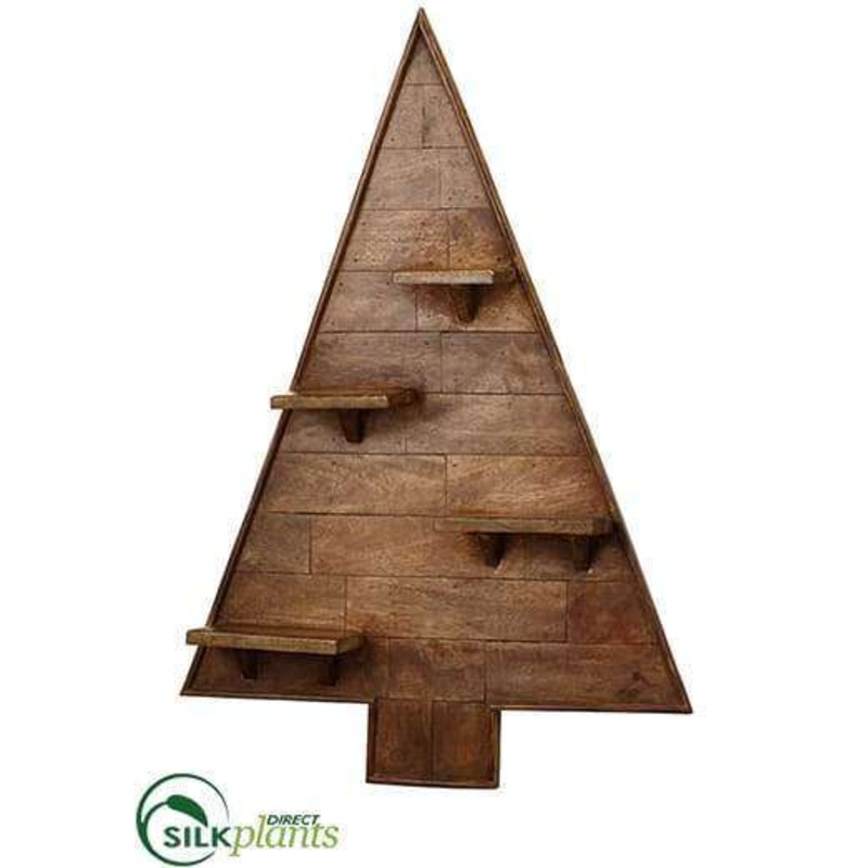 Silk Plants Direct Wood Tree Wall Shelf – Brown – Pack of 2 Brown