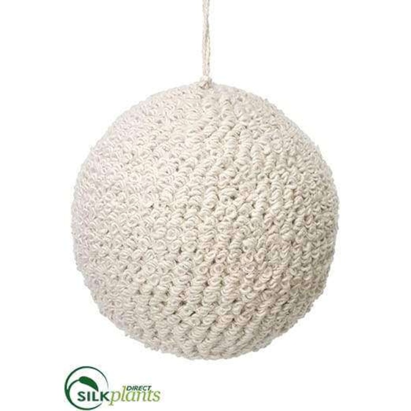 Silk Plants Direct Yarn Ball Ornament – Natural – Pack of 3 Natural