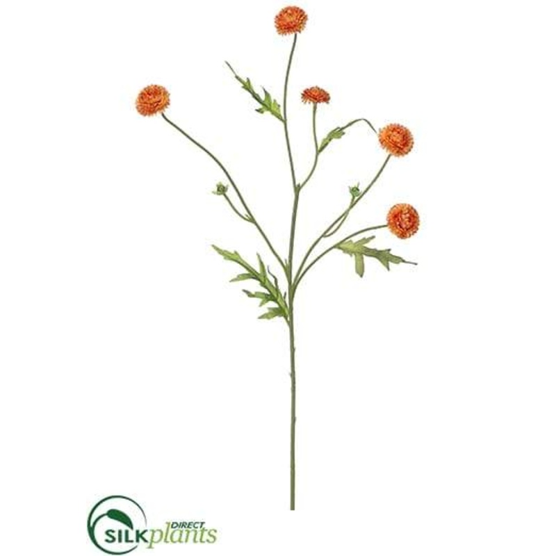 Silk Plants Direct Wild Pompom Spray – Orange – Pack of 24 Beauty