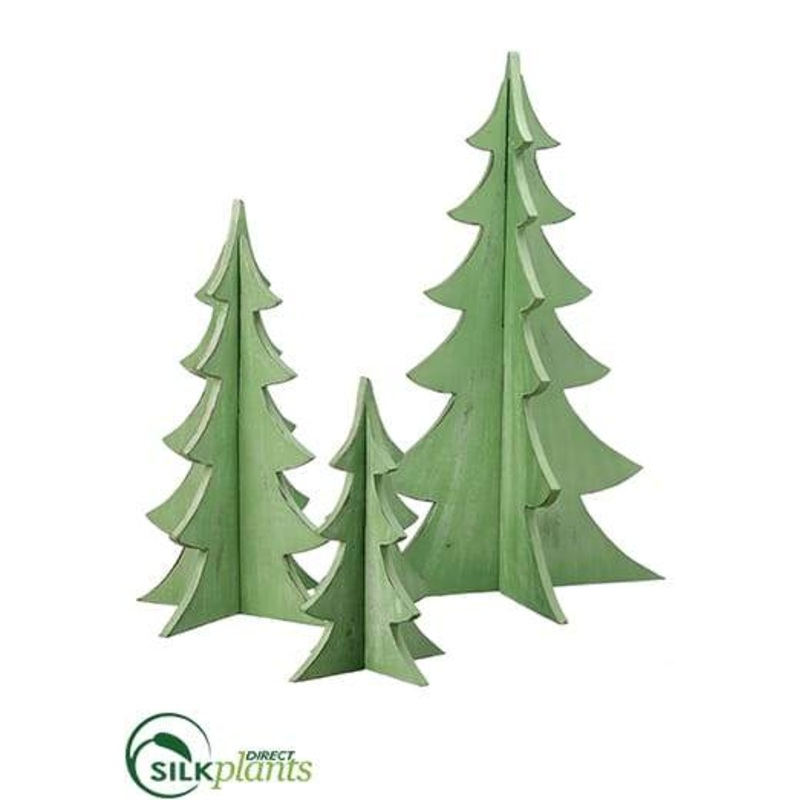 Silk Plants Direct Wood Christmas Tree – Green – Pack of 1 Green