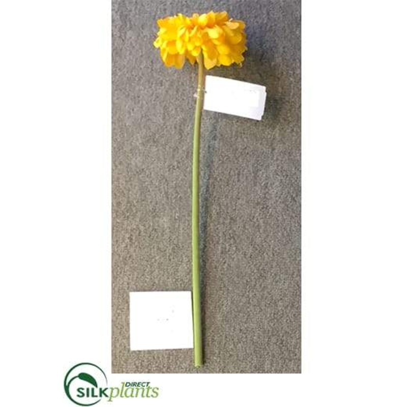 Silk Plants Direct Zinnia Stem – Yellow – Pack of 12 Brick