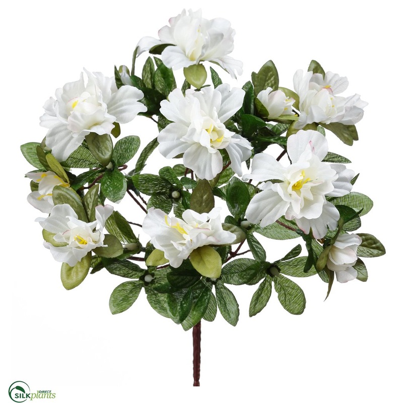 Silk Plants Direct Azalea Bush – Cream – Pack of 36 Cream