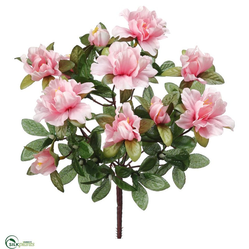 Silk Plants Direct Azalea Bush – Pink – Pack of 36 Pink