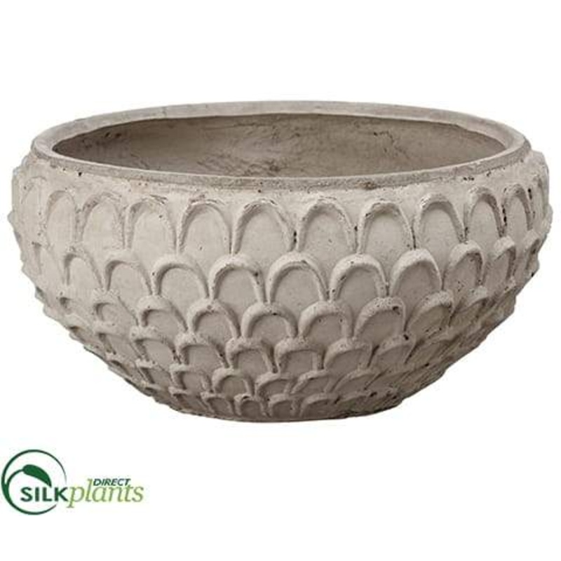 Silk Plants Direct Aged Fiber Cement Planter – Beige – Pack of 1 Beige