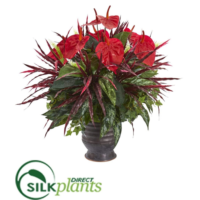 Silk Plants Direct Mixed Anthurium Artificial Plant – Pack of 1 Default Title