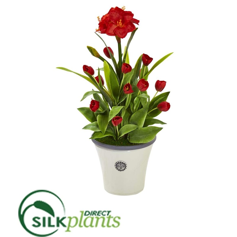 Silk Plants Direct Amaryllis and Tulip Artificial Plant – Pack of 1 Default Title