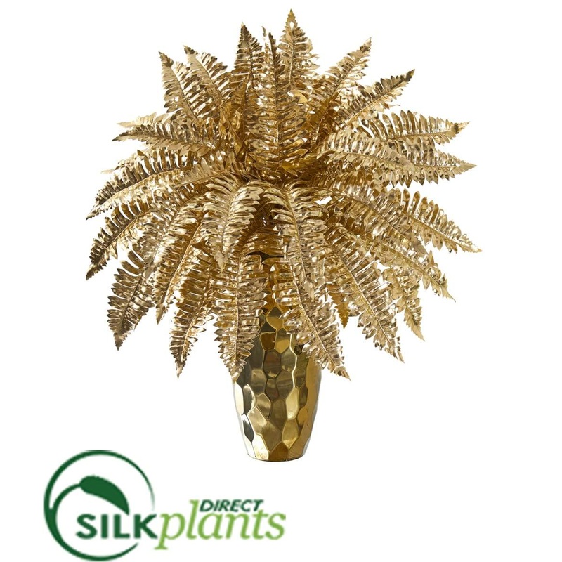 Silk Plants Direct Golden Boston Fern Artificial Plant – Pack of 1 Default Title