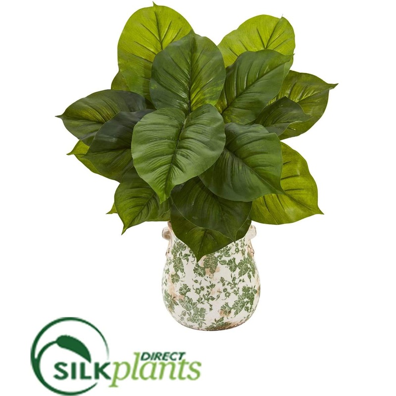 Silk Plants Direct Large Philodendron Artificial Plant in Floral Planter – Pack of 1 Default Title