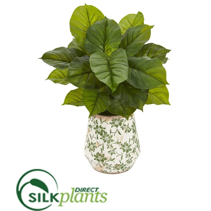 Silk Plants Direct Large Philodendron Artificial Plant in Large Floral Planter – Pack of 1 Default Title