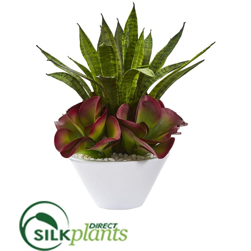 Silk Plants Direct Sansevieria and Succulent Artificial Plant – Pack of 1 Default Title