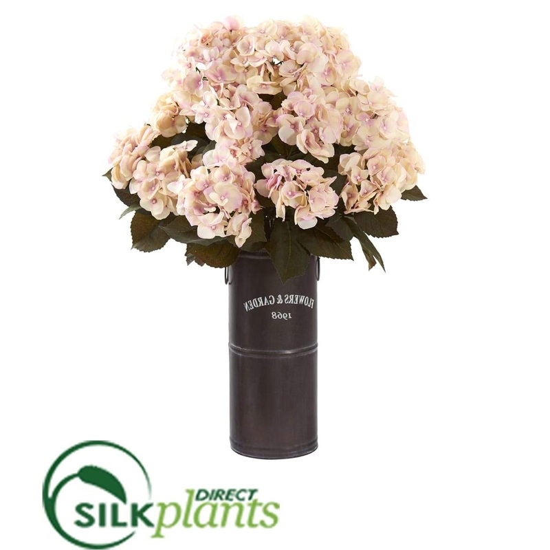 Silk Plants Direct Hydrangea Artificial Plant – Cream Pink – Pack of 1 Cream Pink
